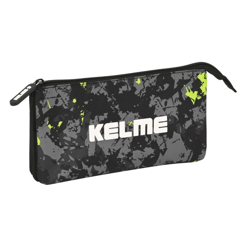 Trousse Fourre-Tout Triple Kelme Jungle Noir Gris Citron (22 x 12 x 3 cm) - Acheter à 12,85 € seulement chez Collector's Boutiqu