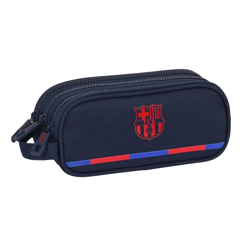 Trousse Fourre-Tout Triple F.C. Barcelona Blue marine (21 x 8.5 x 7 cm) - Acheter à 15,35 € seulement chez Collector's Boutique