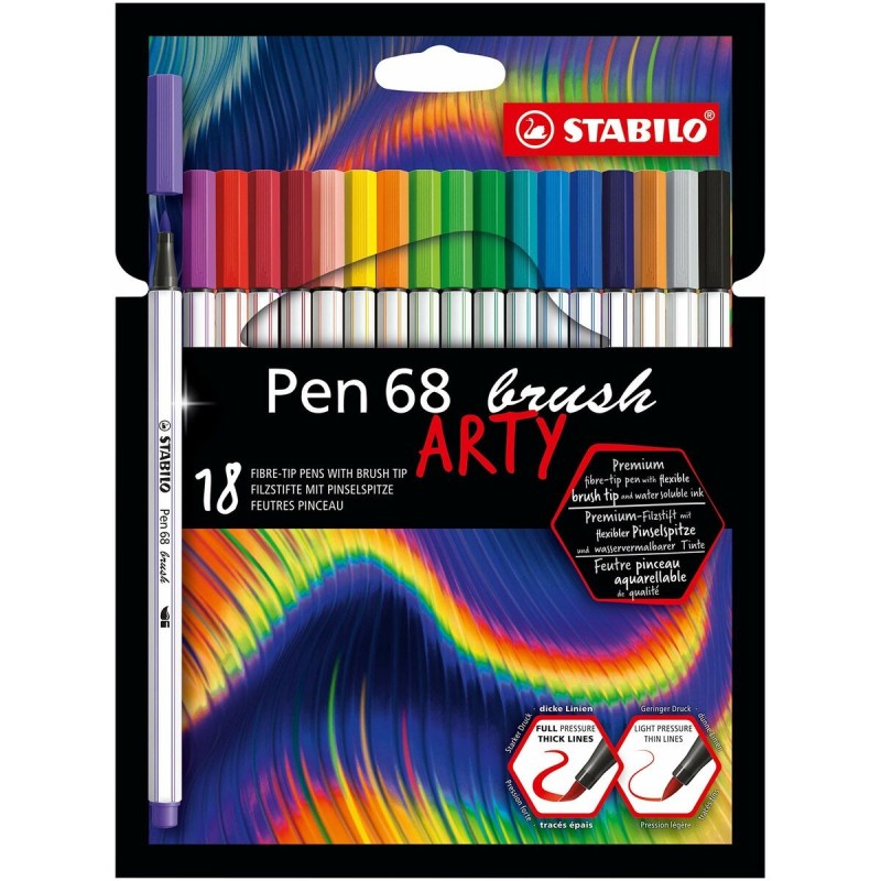 Feutres Stabilo Pen 68 brush ARTY - Acheter à 30,30 € seulement chez Collector's Boutique