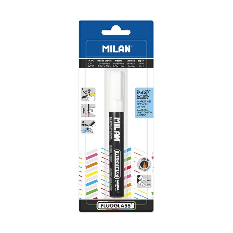 Marqueur Milan Fluoglass Encre effaçable Blanc PVC - Acheter à 4,16 € seulement chez Collector's Boutique