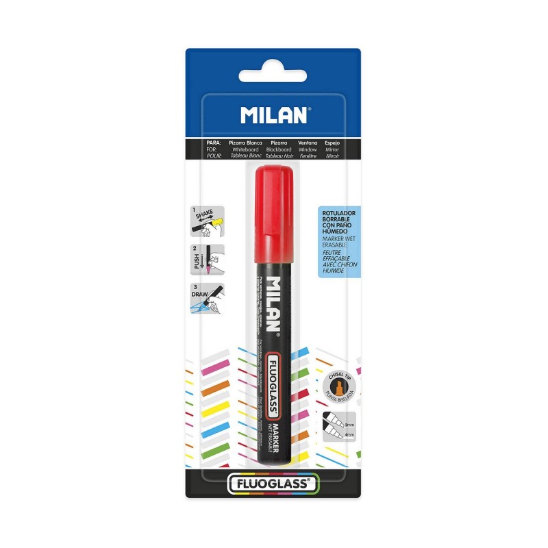 Marqueur Milan Fluoglass Encre effaçable Rouge PVC - Acheter à 4,16 € seulement chez Collector's Boutique