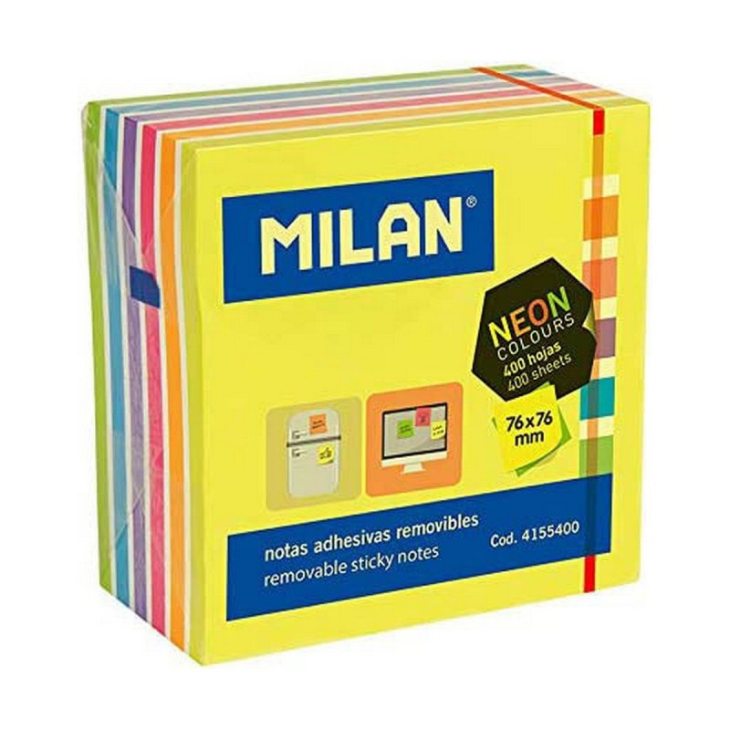 Bloc de Notes Milan Neon Autocollant Jaune (7,6 x 7,6 cm) - Acheter à 4,43 € seulement chez Collector's Boutique