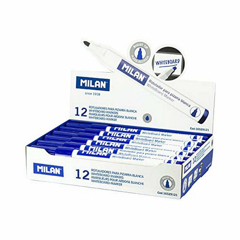 Feutres Milan Tableau blanc 12 Unités Bleu PVC - Acheter à 9,48 € seulement chez Collector's Boutique