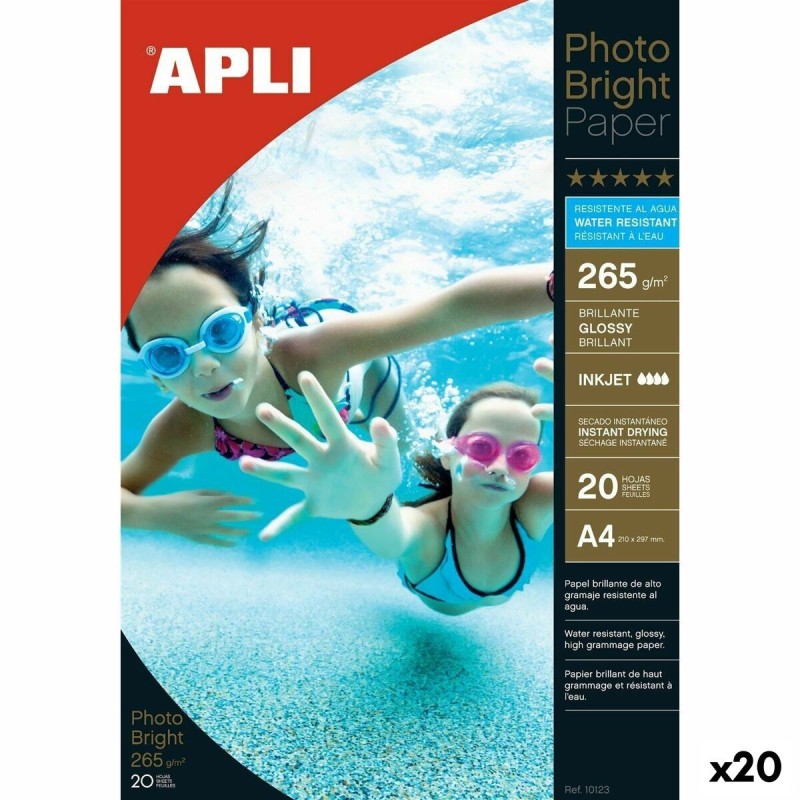 Papier Photo Glacé Apli Photobright Inkjet A4 20 Volets - Acheter à 18,11 € seulement chez Collector's Boutique