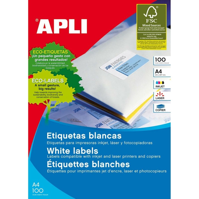 Adhésifs/étiquettes Apli 1278 105 x 57 mm 100 Volets - Acheter à 19,74 € seulement chez Collector's Boutique