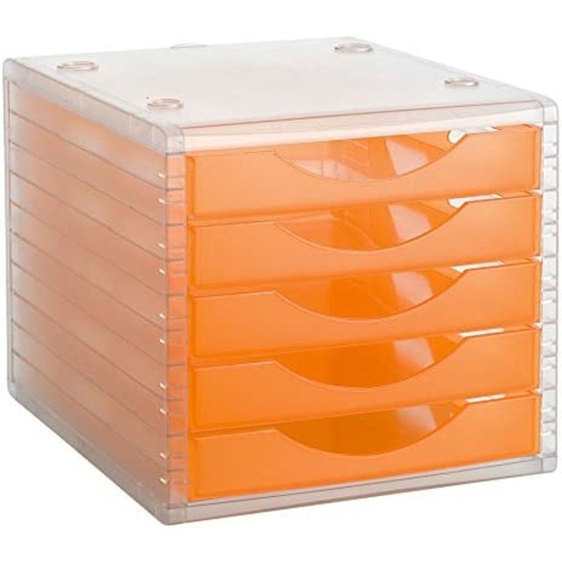 Classeur modulaire Archivo 2000 ArchivoTec Serie 4000 5 tiroirs Translucide Din A4 Orange (34 x 27 x 26 cm) - Acheter à 31,39 € 