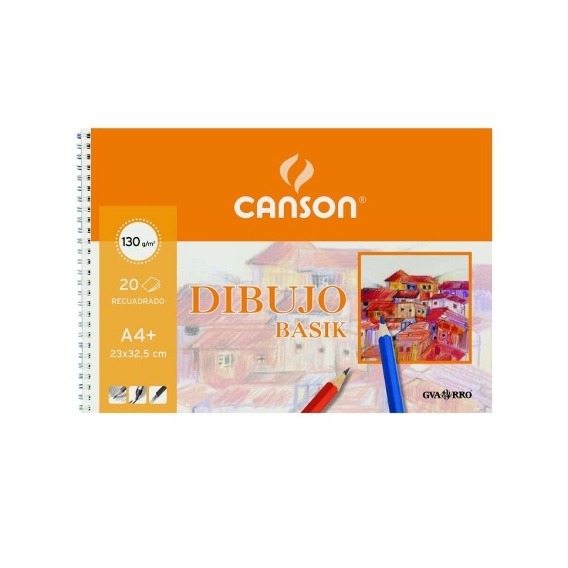 Bloc-notes Canson Basik Microperforé Avec boîte 130 g 20 Volets 10 Unités Spirale (23 x 32,5 cm) - Acheter à 33,10 € seulement c