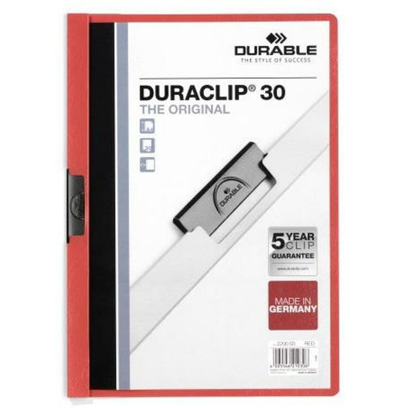 Dossier de Portefeuilles Durable Duraclip 30 Rouge Transparent A4 25 Pièces - Acheter à 33,17 € seulement chez Collector's Bouti