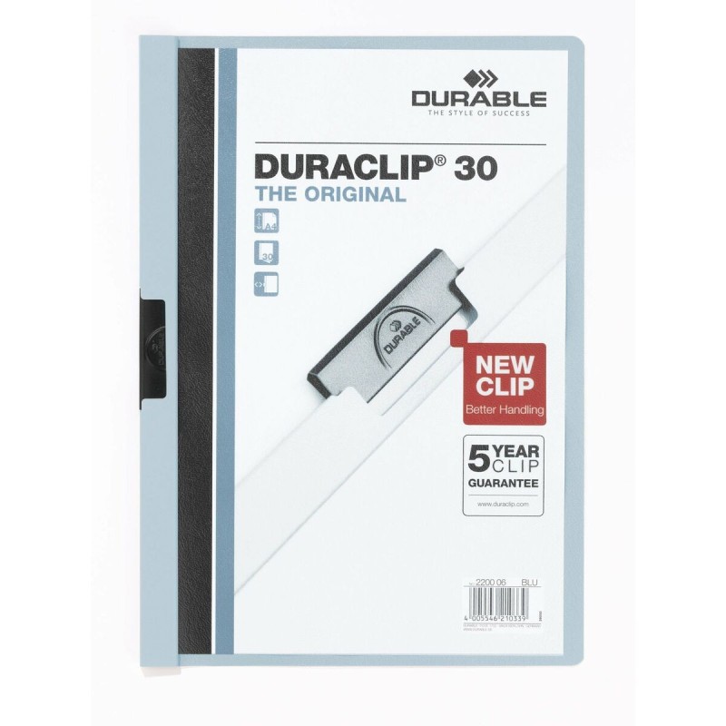 Dossier de Portefeuilles Durable Duraclip 30 Bleu Transparent A4 25 Pièces - Acheter à 33,17 € seulement chez Collector's Boutiq