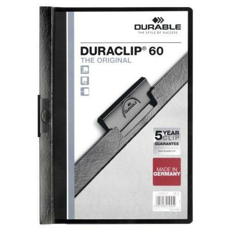 Dossier de Portefeuilles Durable Duraclip 60 Noir Transparent A4 25 Pièces - Acheter à 38,90 € seulement chez Collector's Boutiq