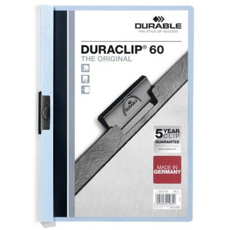 Dossier de Portefeuilles Durable Duraclip 60 Bleu Transparent A4 25 Pièces - Acheter à 38,90 € seulement chez Collector's Boutiq