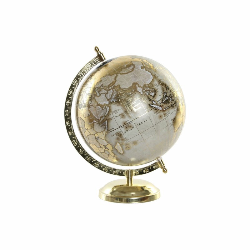 Globe terrestre DKD Home Decor Doré PVC Aluminium (20 x 22 x 28 cm) - Acheter à 20,94 € seulement chez Collector's Boutique