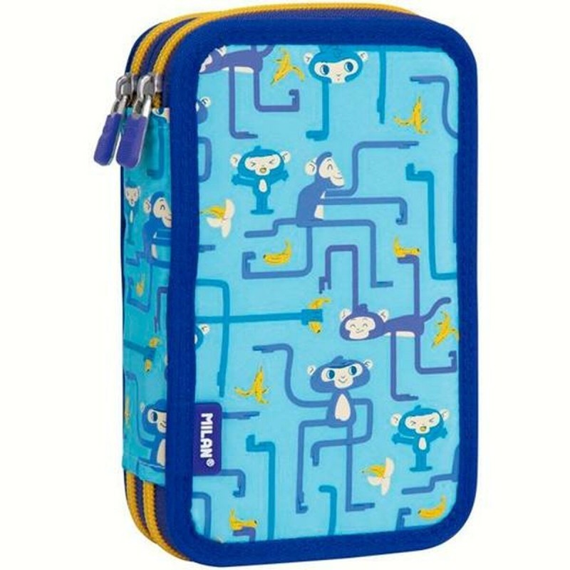 Plumier double Milan Tangled Monkeys 34 Pièces Bleu - Acheter à 18,67 € seulement chez Collector's Boutique