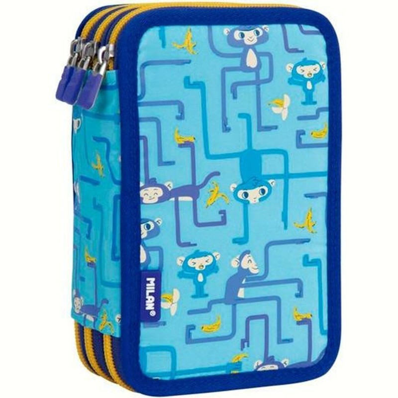 Pochette à crayons triple Milan Tangled Monkeys 49 Pièces Bleu - Acheter à 24,54 € seulement chez Collector's Boutique