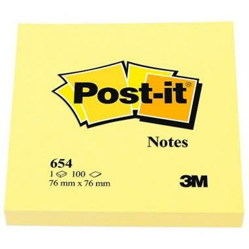 Notes Adhésives Post-it CANARY YELLOW Jaune 36 Unités 7,6 x 7,6 cm (76 x 76 mm) - Acheter à 36,68 € seulement chez Collector's B