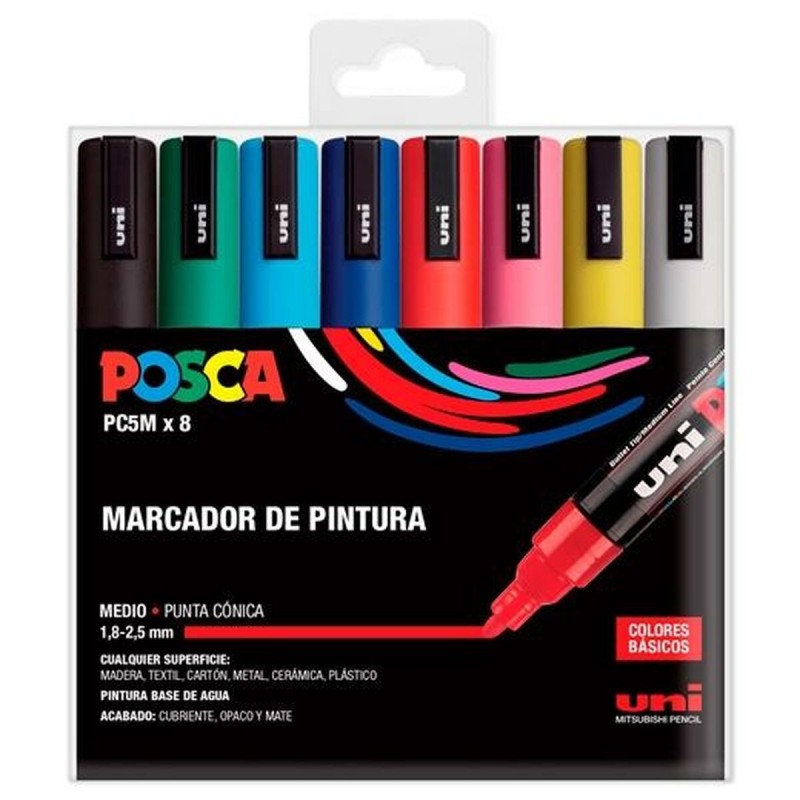 Ensemble de Marqueurs Uni-Ball Posca Basic PC-5M 8 Unités - Acheter à 19,50 € seulement chez Collector's Boutique