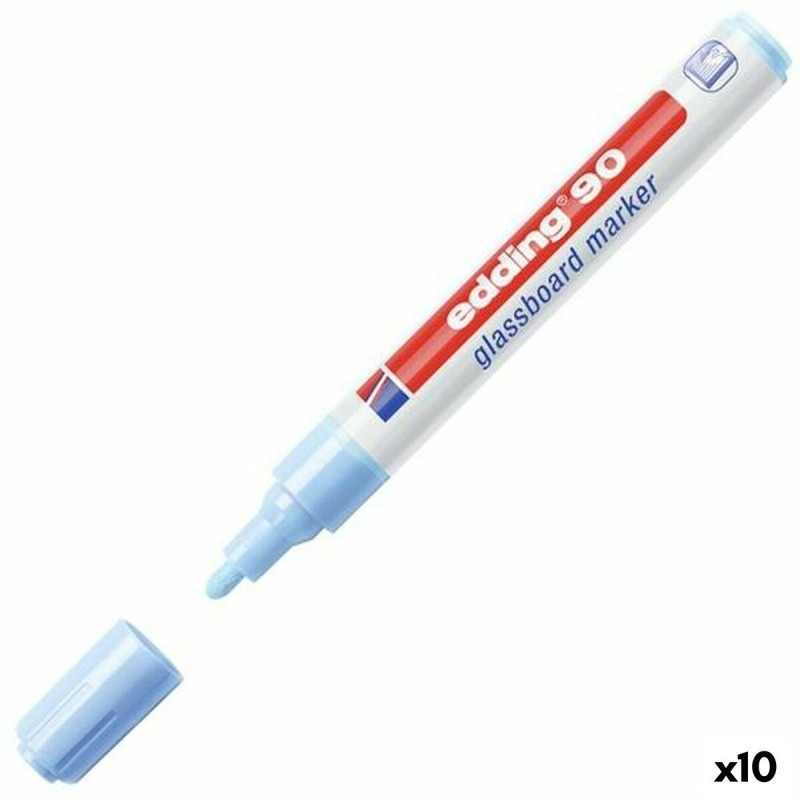 marqueur craie liquide Edding 90 Bleu clair 10 Unités - Acheter à 29,36 € seulement chez Collector's Boutique