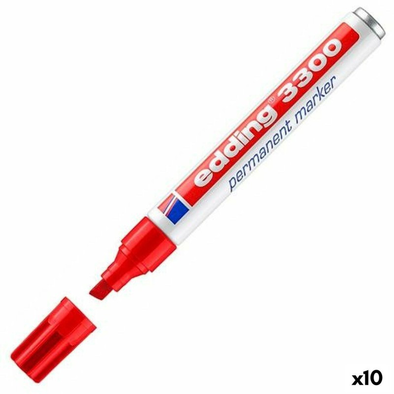 Marqueur permanent Edding 3300 Rouge 10 Unités - Acheter à 21,73 € seulement chez Collector's Boutique