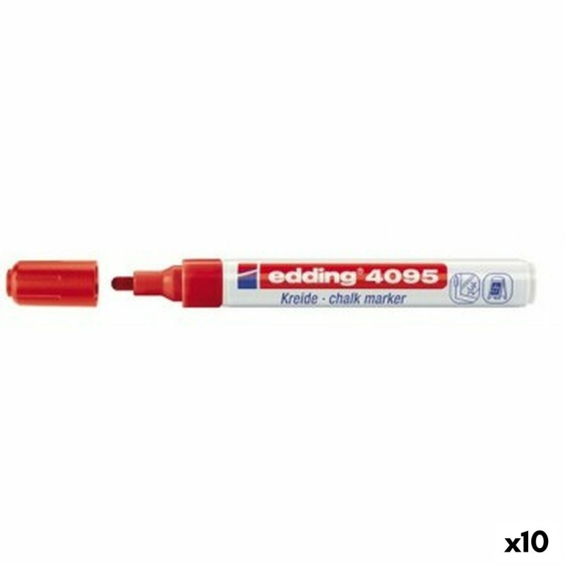 marqueur craie liquide Edding 4095 Rouge 10 Unités - Acheter à 30,18 € seulement chez Collector's Boutique