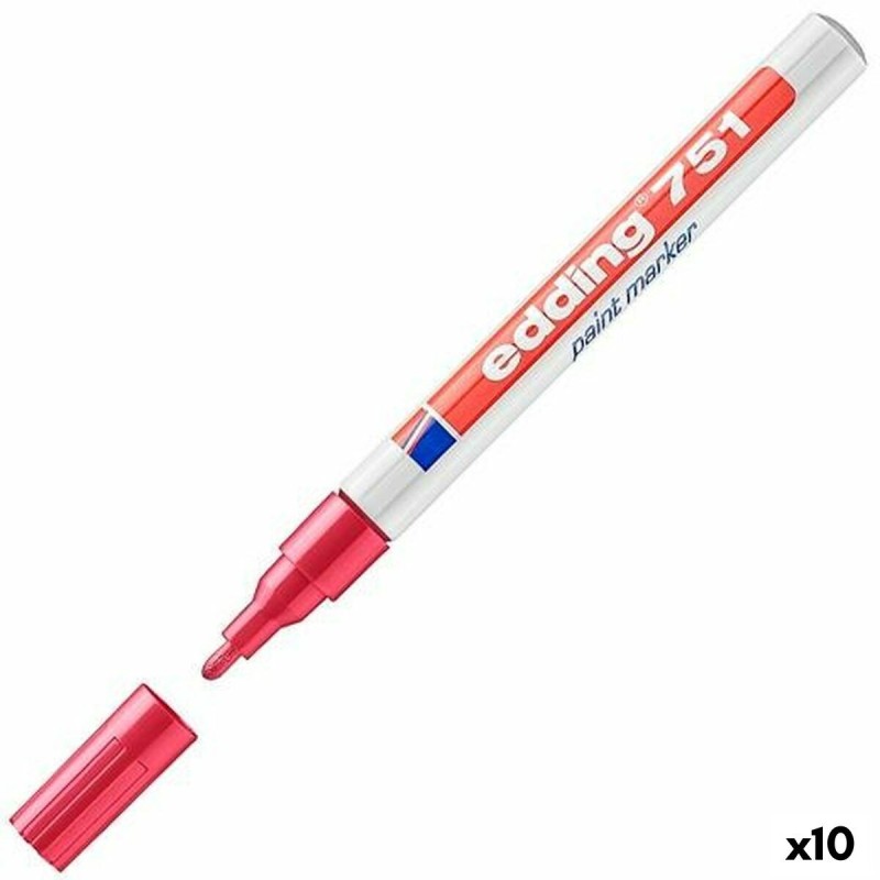 Marqueur permanent Edding 751 Rouge 10 Unités - Acheter à 29,36 € seulement chez Collector's Boutique