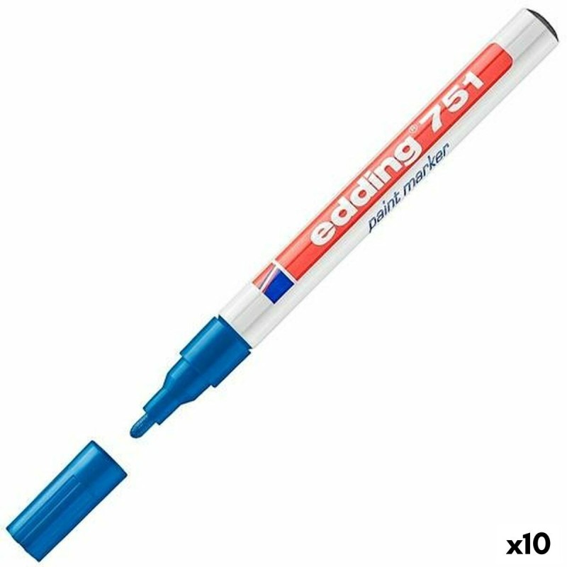 Marqueur permanent Edding 751 Bleu 10 Unités - Acheter à 29,87 € seulement chez Collector's Boutique