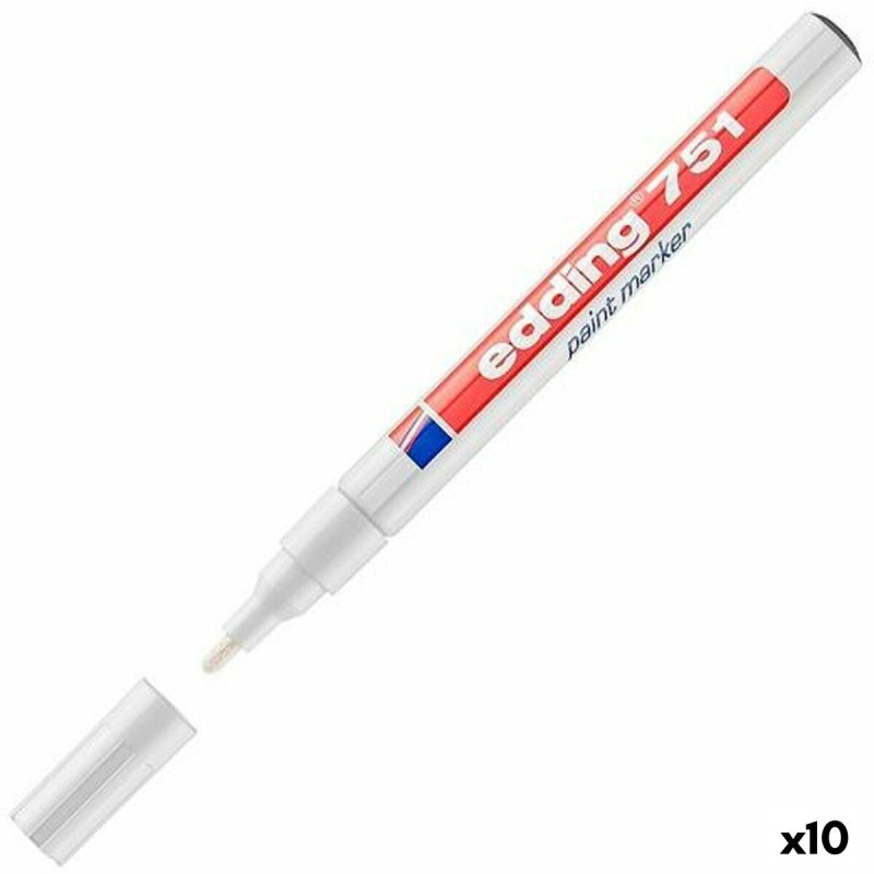 Marqueur permanent Edding E751 Blanc 10 Unités - Acheter à 30,31 € seulement chez Collector's Boutique