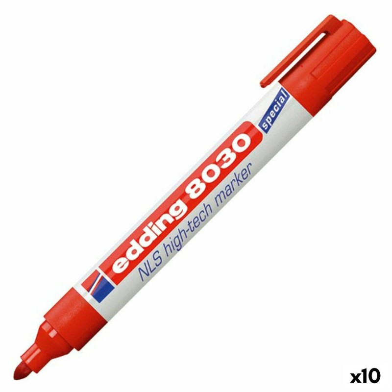 Marqueur permanent Edding e-8030 Rouge 10 Unités - Acheter à 25,81 € seulement chez Collector's Boutique