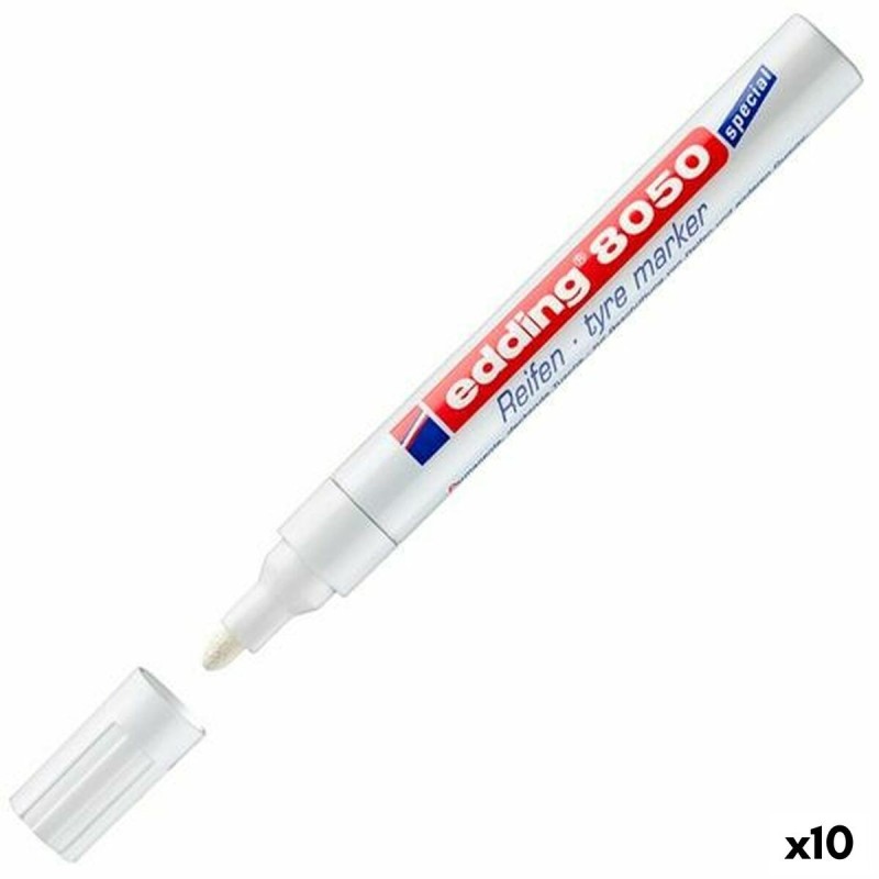 Marqueur permanent Edding E-8050 Tyre Marker Blanc 10 Unités - Acheter à 44,86 € seulement chez Collector's Boutique