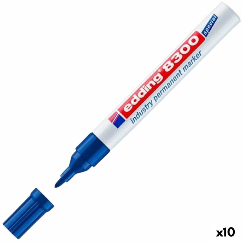 Marqueur permanent Edding 8300 Bleu 10 Unités - Acheter à 25,00 € seulement chez Collector's Boutique