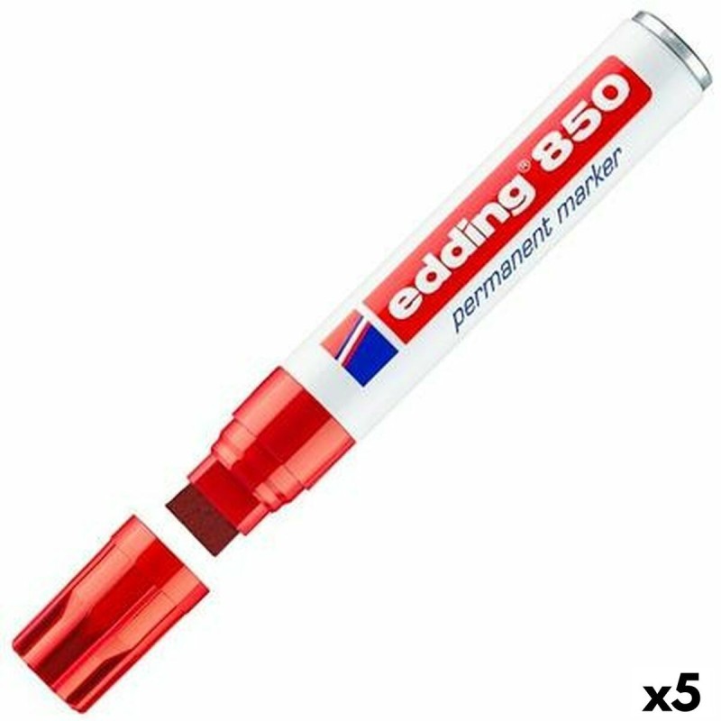 Marqueur permanent Edding 850 Rouge 5 Unités - Acheter à 32,29 € seulement chez Collector's Boutique