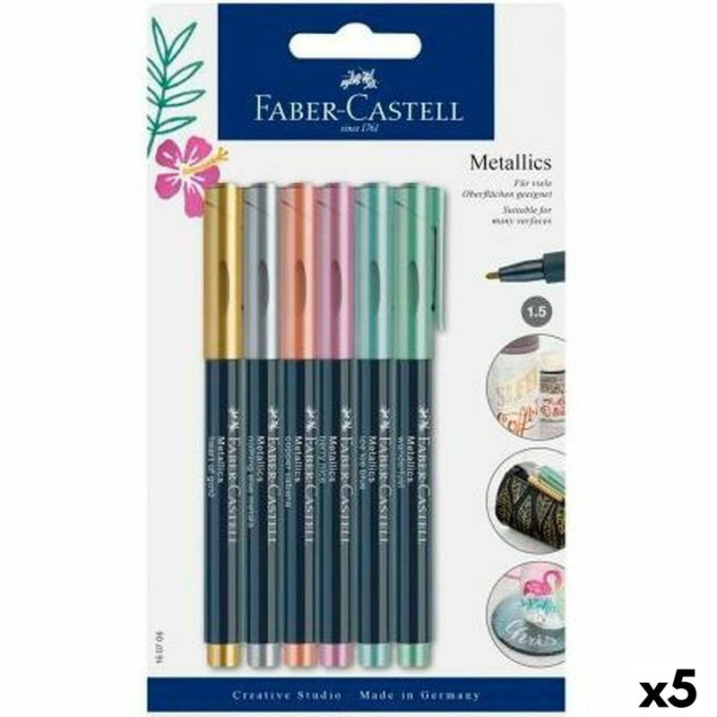 Ensemble de Marqueurs Faber-Castell Creative Studio Métallisé 5 Unités - Acheter à 40,60 € seulement chez Collector's Boutique