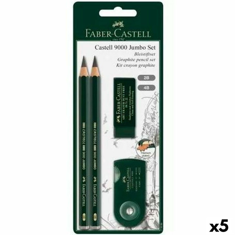 Ensemble de Crayons Faber-Castell Noir 5 Unités - Acheter à 31,13 € seulement chez Collector's Boutique