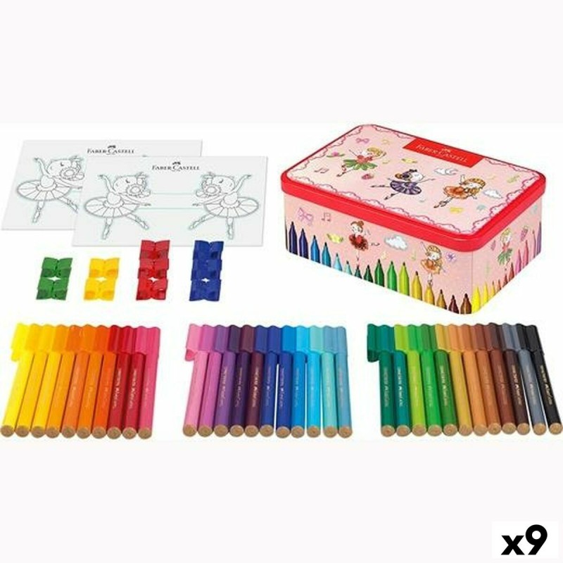 Ensemble de Marqueurs Faber-Castell Connector Ballerine Boîte en métal 9 Unités - Acheter à 103,46 € seulement chez Collector's 