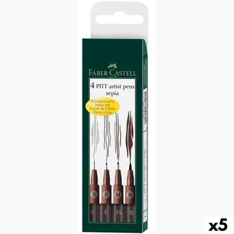 Ensemble de Marqueurs Faber-Castell Pitt Artist Coffret Sépia 5 Unités - Acheter à 37,57 € seulement chez Collector's Boutique