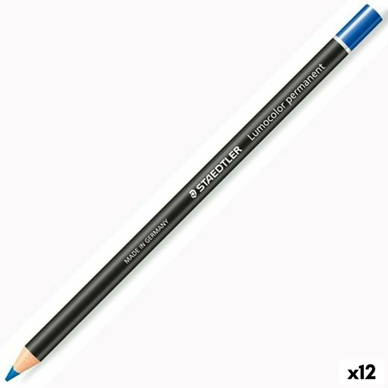 Crayons Staedtler Lumocolor Permanent Glasochrom Permanent Bleu Bois (12 Unités) - Acheter à 19,78 € seulement chez Collector's 