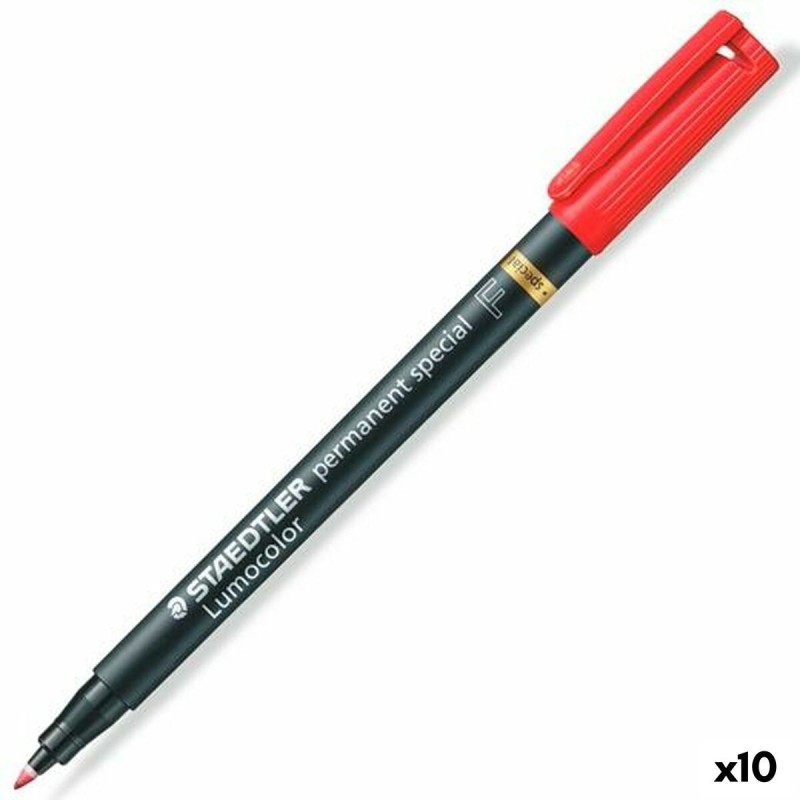 Marqueur permanent Staedtler Lumocolor Rouge 10 Unités - Acheter à 25,32 € seulement chez Collector's Boutique