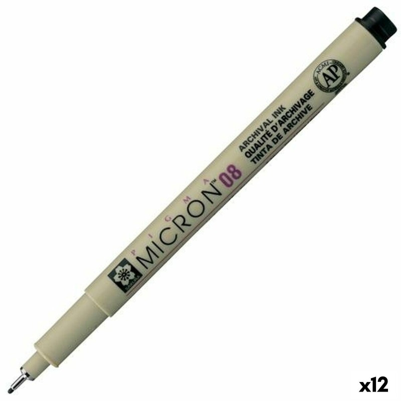 Feutres Talens Sakura Pigma Micron 08 Noir 12 Unités - Acheter à 21,04 € seulement chez Collector's Boutique