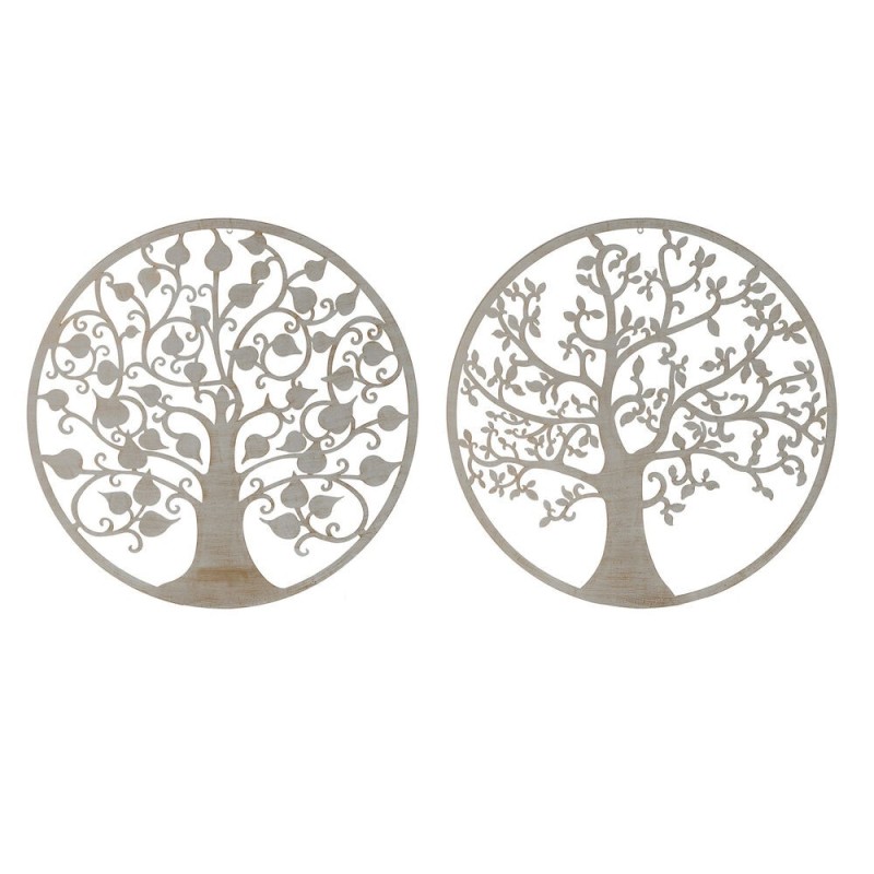 Décoration murale DKD Home Decor Blanc Métal Arbre (2 pcs) (100 x 1 x 100 cm) - Acheter à 87,68 € seulement chez Collector's Bou