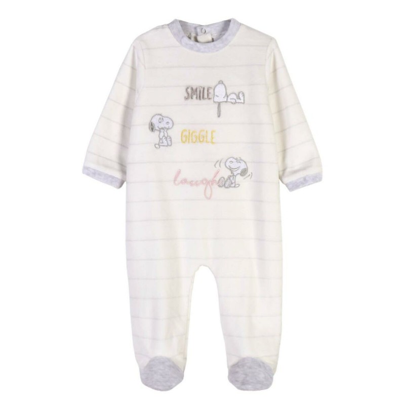 Barboteuse à Manches Longuespour Bébé Snoopy Jaune Gris - Acheter à 16,97 € seulement chez Collector's Boutique