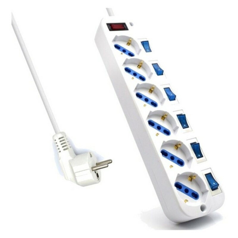 Multiprise 6 Prises avec Interrupteur Ewent EW3932-5M 3500W Blanc - Acheter à 17,86 € seulement chez Collector's Boutique