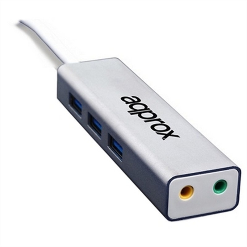 Carte Son Externe approx! APPUSB51HUB USB 3.0 3.5 mm Gris - Acheter à 23,24 € seulement chez Collector's Boutique