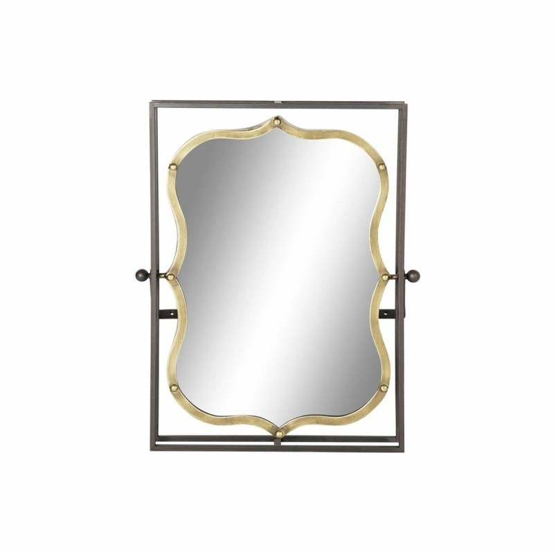 Miroir mural DKD Home Decor Noir Métal Doré (51.5 x 12 x 65 cm) - Acheter à 55,38 € seulement chez Collector's Boutique