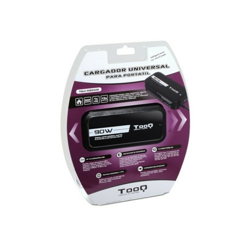 Chargeur d'ordinateur portable TooQ TQLC-90BS02M 90W 12 Connecteurs Noir - Acheter à 24,64 € seulement chez Collector's Boutique