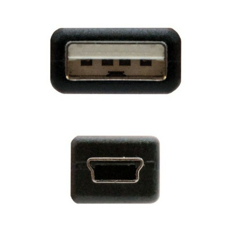 Câble USB vers Mini USB NANOCABLE 10.01.0401 Noir (1 m) - Acheter à 1,58 € seulement chez Collector's Boutique