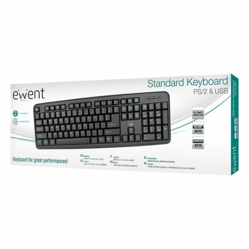 Clavier Ewent EW3109 PS/2 USB Noir - Acheter à 7,73 € seulement chez Collector's Boutique