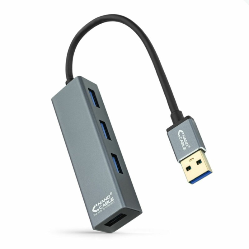 Hub USB 4 Ports NANOCABLE 10.16.4402 USB 3.0 Gris - Acheter à 13,75 € seulement chez Collector's Boutique