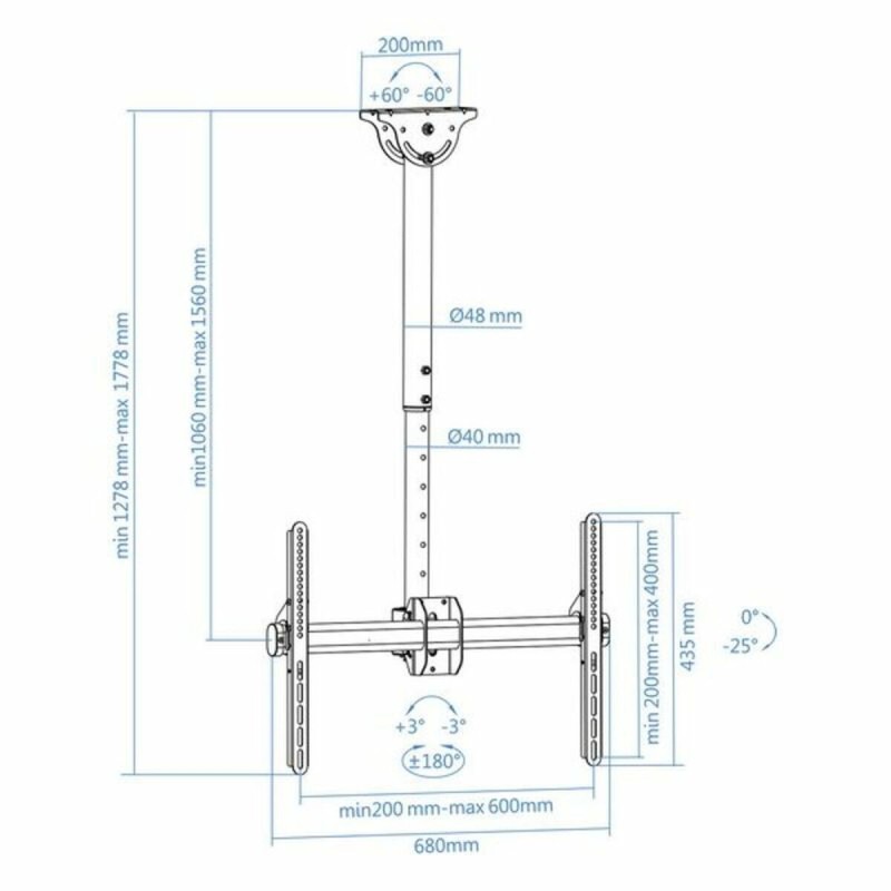 Support plafond pour TV TooQ LPCE1170TSLI-B 37-70" - Acheter à 75,01 € seulement chez Collector's Boutique