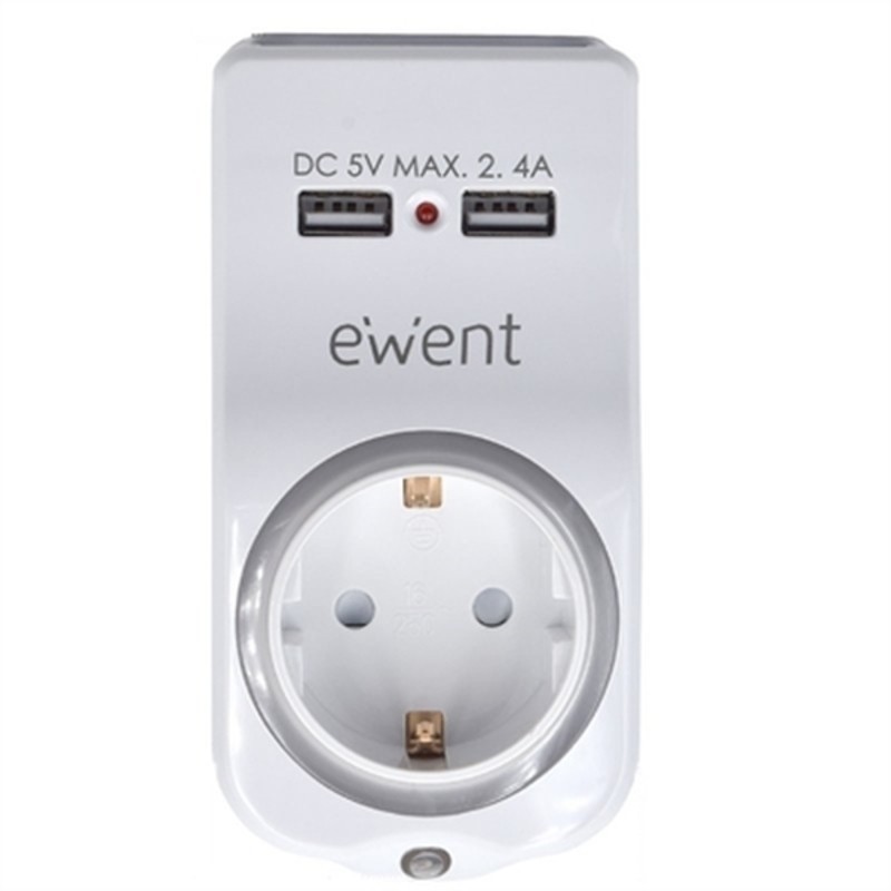 Prise Murale avec 2 Ports USB Ewent EW1225 16A 3680 W - Acheter à 11,44 € seulement chez Collector's Boutique