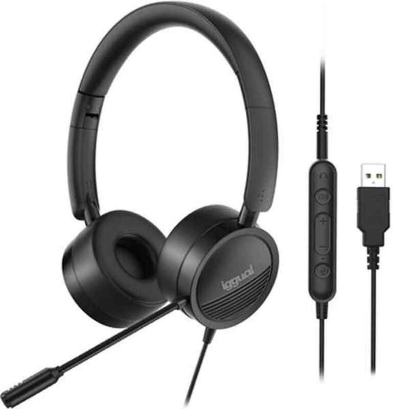 Casques avec Microphone iggual Dual Tech Noir - Acheter à 19,68 € seulement chez Collector's Boutique