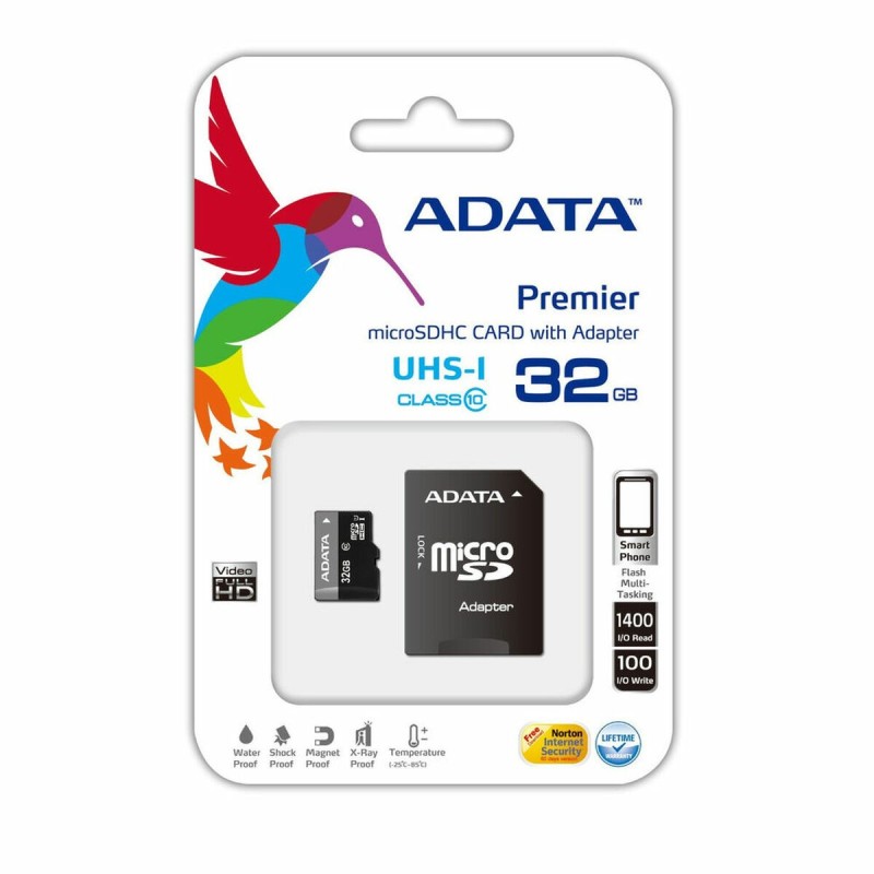 Carte Mémoire Micro SD avec Adaptateur Adata CLASS10 32 GB - Acheter à 4,44 € seulement chez Collector's Boutique